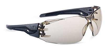 bollé Safety SILEX + with PLATINUM Coating Offering Superb protection (UVA/UVB, scratch, fog) – SILEXPCSP, grey and black frame, one size - color: Grey and Black Frame
