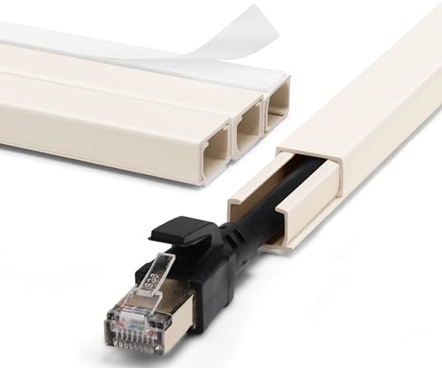 ZhiYo Cord Hider Wall for One Cord, 68in Cord Covers for Wires on Wall, Easy Install Cable Cover Wall, Cable Raceway Hide Cords, Cable Hider Cord Management Wall, 4X L17in W0.6in H0.4in Beige - color: Beige, size: W0.6in X H0.4in X L68in
