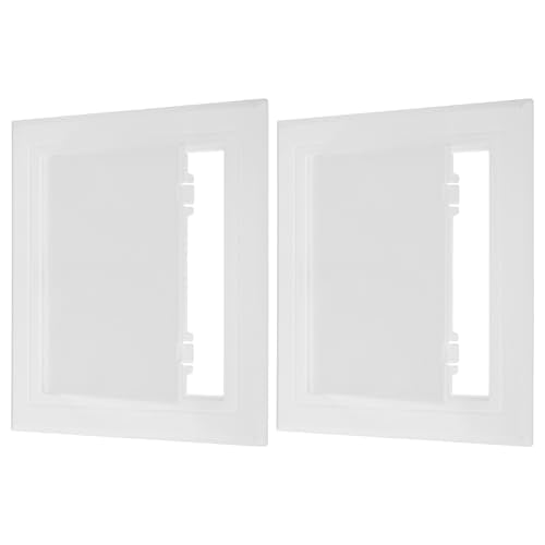PATIKIL 8x8 inch(195x195mm) Removable Hinged Access Panel, 2 Pcs ABS Plumbing Access Doors Easy Wall Hole Cover for Drywall Plumbing Electrical Cables Wiring, White - color: White, size: 8x8 inch(195x195mm)