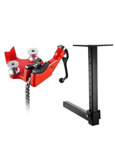 VEVOR Heavy-Duty Pipe Chain Vise, 1/8" - 5" Pipe Capacity, 26" Rugged Chain & Cast Iron Base, Hitch Mount Vise Plate Holder With Adjustable Height - Fits 2 inch x 2 inch Receiver - size: 1/8" - 5" Hitch Mount