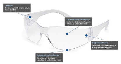 Gateway Safety 4679 UL-Certified StarLite Safety Glasses, Clear Anti-Fog Lens, Clear Temple (Pack of 10) - size: Pack of 10