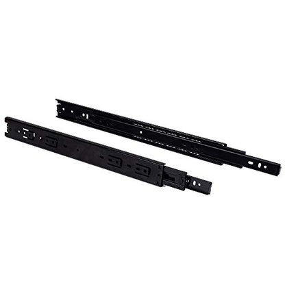 6 Pairs of 12 Inch Hardware 3-Section Full Extension Ball Bearing Side Mount Black Drawer Slides,100 LB Capacity Drawer Slide - color: Black, size: 12 Inch