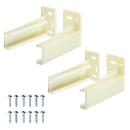 2 Pair Drawer Side Track Brackets, Face Frame Sockets for Drawer Slides, Plastic Cabinet Pull Out Shelf Slides Hardware Bottom Mount, Fits 0.86 Inch Drawer Slide, C-Shaped