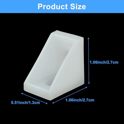 20 Pcs Plastic Corner Bracket, White Corner Brace 2 Holes L Brackets, Small Plastic Shelf Brackets for Wood Shelves, Home Drawers, 1.06 x 1.06 x 0.51 inch - size: 2 Hole