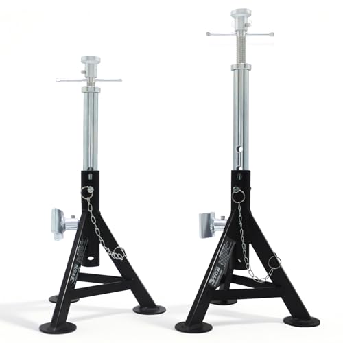 BESTOOL RV Supports Stabilizer Jacks, Travel Trailer Stabilizer Jacks Camper Jack Stands from 17.3" to 30.3" 5Ton /12000 lbs Capacity - color: Black-Dual head RV stabilizer jacks/2PC