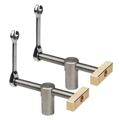 2 Pack Bench Dog Clamp 3/4 Inch Dog Hole Clamp Woodworking Adjustable Workbench Stop Stainless Steel Brass (19mm)