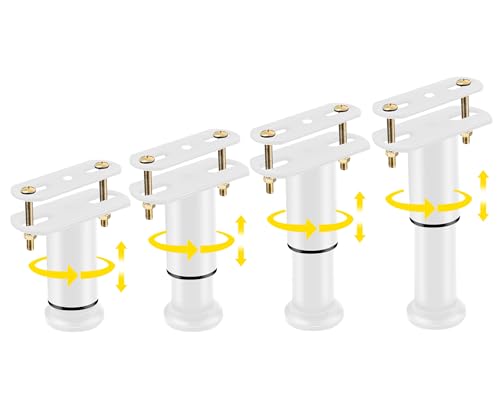 New 4 PCS Adjustable Height Bed Support Legs 4.72-7.87 Inch, Metal Heavy Duty Bed Center Replacement Legs, Furniture Support Legs for Bed Frame/Bed Center Slat (White) - color: White, size: 4.72-7.87 Inch