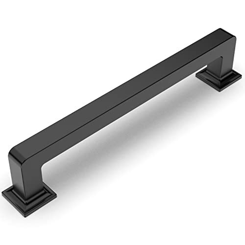 Amerdeco 10 Pack Matte Black Cabinet Pulls 5 Inch(128MM) Hole Centers Kitchen Cabinet Handles Cabinet Hardware Kitchen Handles for Cabinets Cupboard Handles Drawer Pulls ZH0019 - color: Matte Black, size: 5"/128MM Hole Center