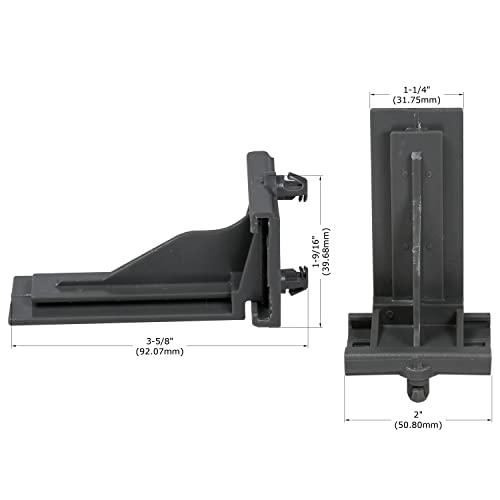 2 Pack DTC Rear Mounting Brackets Heavy Duty Drawer Slide Socket Plastic Grey Color for DTC Undermount Drawer Glides with Lengths 12"(305mm), 15" (381mm), 18" (457mm), and 21" (533.5mm) - OGA03