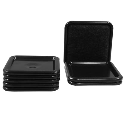 8Pcs Felt Furniture Sliders Reusable Carpet Base Furniture Cups,Moving Pads Sliders to Protect Hardwood (Square,2.5 x 2.5 inch, Black/Gray) - size: Square,2.5 x 2.5 inch,