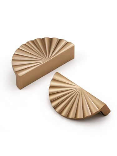 5 Pack Champagne Bronze Cabinet Pulls 3" Hole Center Cup Flat Drawer Pulls Kitchen Cupboard Bathroom Dresser Cabinet Hardware Handles Zinc Alloy - color: Champagne Bronze, size: 3"(76mm) Hole Center