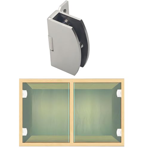 Glass Door Hinge, 90-Degree Small pet Door Hinge, Adjustable clamp (Suitable for Thickness of 5-8 mm) - color: argent (5 pairs (= 10 pieces))