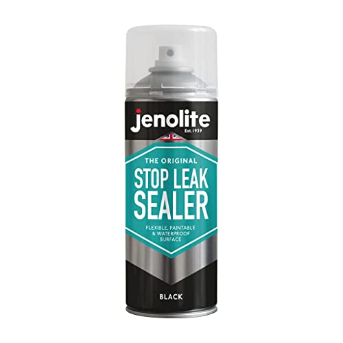 JENOLITE Stop Leak Sealer Spray - Instant Waterproof Sealant Spray - Fills, Seals & Stops Leaks | Perfect for Gutters, Flat Roofs, Waste Pipes, and More - Black, 400ml (14 Ounces) - style: Black - 400ml (Pack of 1)
