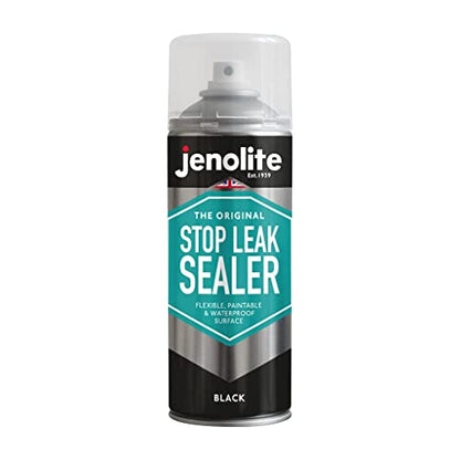 JENOLITE Stop Leak Sealer Spray - Instant Waterproof Sealant Spray - Fills, Seals & Stops Leaks | Perfect for Gutters, Flat Roofs, Waste Pipes, and More - Black, 400ml (14 Ounces) - style: Black - 400ml (Pack of 1)