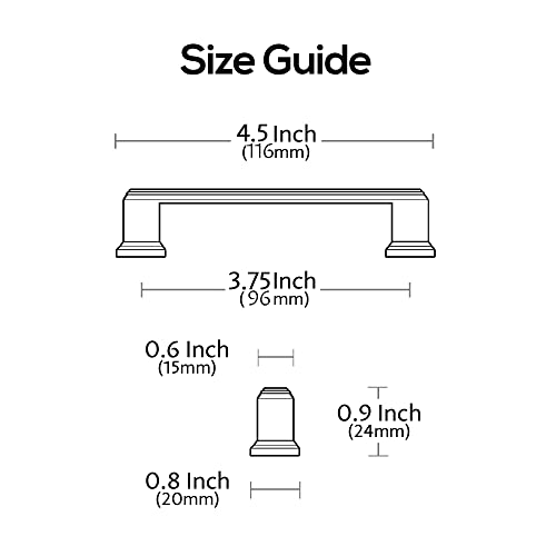 Alzassbg 10 Pack Champagne Bronze Cabinet Pulls, 3-3/4 Inch(96mm) Hole Center Cabinet Handles Kitchen Pulls for Cabinets and Drawer AL3071TGP - color: Champagne Bronze, size: 3-3/4" Hole Center