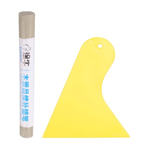 HARFINGTON Wood Filler Sticks Wood Furniture Scratch Repair Filler Sticks Furniture Touch Up Markers with Yellow Scraper for Wood Holes Wood Floor Table Door Cabinet, Slate Grey - color: Slate Grey
