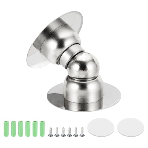 uxcell 2.1" Magnetic Door Stoppers, Wall Floor Mounted Magnetic Door Catch Holder, Stainless Steel Door Stops for Bedroom, Bathroom, Kitchen, Office, Silver - color: Silver, size: 2.1"