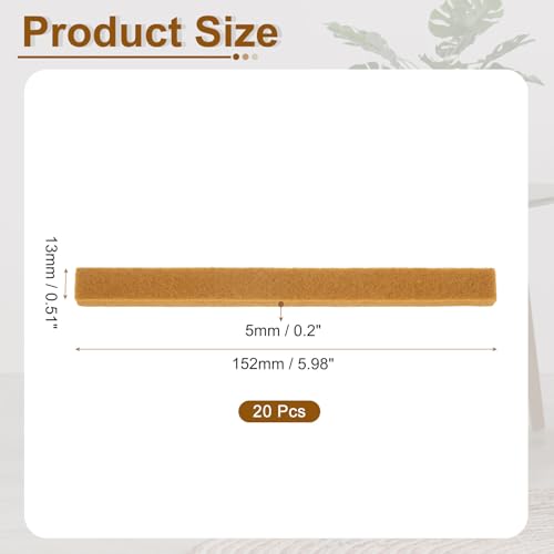 uxcell Felt Strips with Adhesive Backing, 20 Pcs 1/2" x 6" x 0.2" Anti Scratch Furniture Felt Tapes Self-Stick Pads for Protecting Hardwood Floor, Light Brown - color: Light Brown
