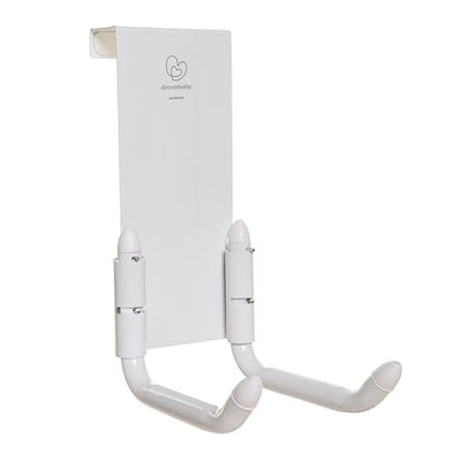 Dreambaby Strollerbuddy StrollAway Over The Door Stroller Hanger & Hook - No Drill - Heavy Duty Metal 50lb/22.5kg Capacity, Adjustable Arms - Stroller Hook for Hallway, Garage & Entryway Storage
