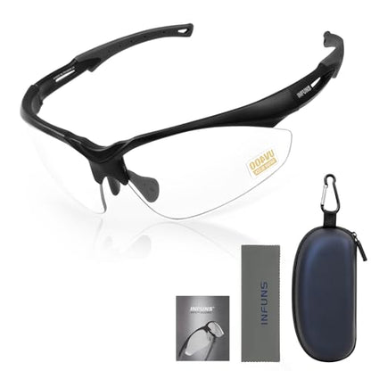 YIFAN Z87 Anti fog scratch shooting safety Pickleball glasses for men and women with Black frame |Wrap-Around | 100% UV Shielding| Eye Protection with adjustable Arms | Protective Eyewear
