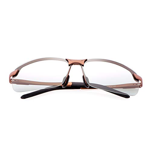 YIMI Men Photochromic Polarized Sports Sunglasses Cycling Fishing Driving Glasses UV Protection Eyeglasses Anti Glare Eyewear - color: 3043 Brown