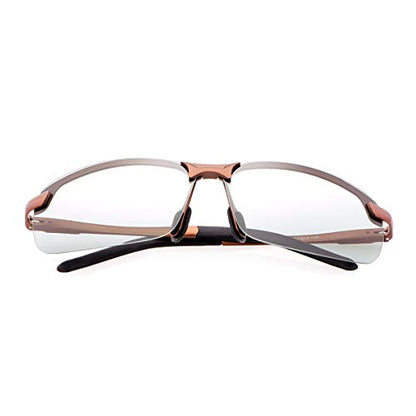 YIMI Men Photochromic Polarized Sports Sunglasses Cycling Fishing Driving Glasses UV Protection Eyeglasses Anti Glare Eyewear - color: 3043 Brown