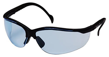 Pyramex Venture II Safety Eyewear, Indoor/Outdoor Mirror Anti-Fog Lens - color: Infinity Blue Lens/ Black Frame