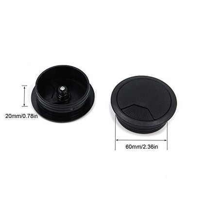 Quluxe Desk Grommet, 2-3/4 Inch Plastic Desk Cord Cable Hole Cover Grommet -Black (Pack of 20) - color: Plastic-black