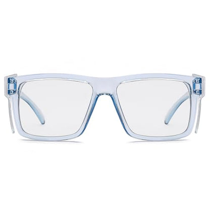 UV400 Bluelight Transition Photochromic Safety Glases Anti Scratch and Impact Resistant,Meets ANSI Z87.1 Standard - color: Glossy Blue