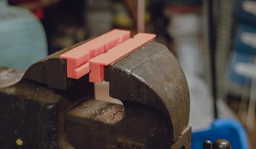 Katai - 6" Bench Vise Jaw Pads with Strong Magnets – Protective Soft Rubber Grips for Metal Vises, Drill Presses & Workbenches – Includes 2 Carpenter’s Pencils