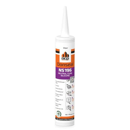 DCP Donseal NS196 Silicone Caulk Sealant 1 Pack – 100% Silicone Tube for Bathroom, Kitchen, Outdoor, Bathtub and Window Seal, 10.1 fl oz – Clear - style: 1-pack