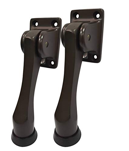 QCAA Solid Brass Drop Down Door Stop, 4", Oil Rubbed Bronze US10B, 2 Pack - color: ORB, size: 2 Pack