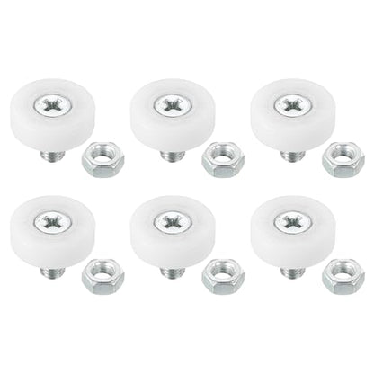 PATIKIL 19mm Drawer Rollers, 6 Pack Plastic Drawer Pulley Replacement Wheels Bearing Small Pulley with Nuts - size: 19mm