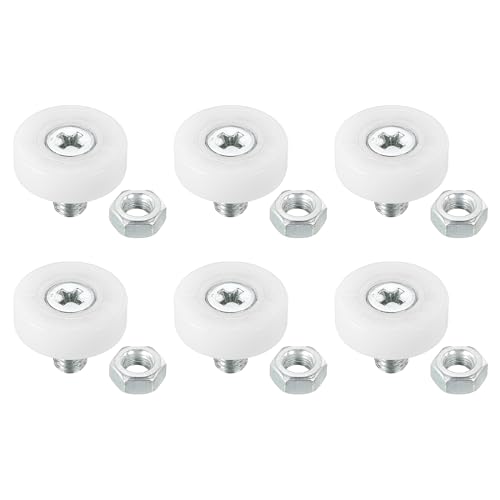 PATIKIL 19mm Drawer Rollers, 6 Pack Plastic Drawer Pulley Replacement Wheels Bearing Small Pulley with Nuts - size: 19mm