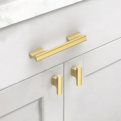 Asidrama 10 Pack 5 Inch(128mm) Brushed Gold Kitchen Cabinet Handles, Cabinet Pulls Kitchen Cabinet Hardware Cupboard Handles Drawer Pulls - color: Brushed Gold, size: 5" Hole Center(128mm), style: 10 Pack
