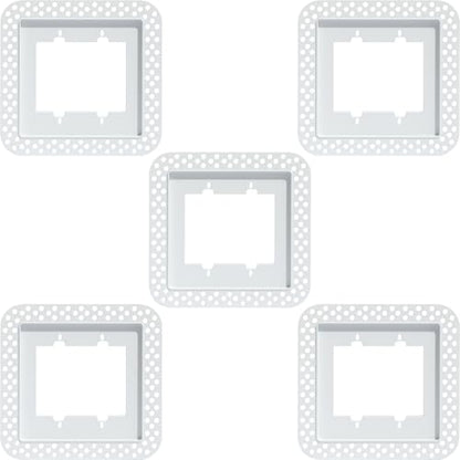 Fittes Modern Flush Wall Outlet Switch Receptacle Mount, 2 Gang, Customizable, ABS Lite, White, 5 Pack - size: 2 Gang, style: 5 Pack