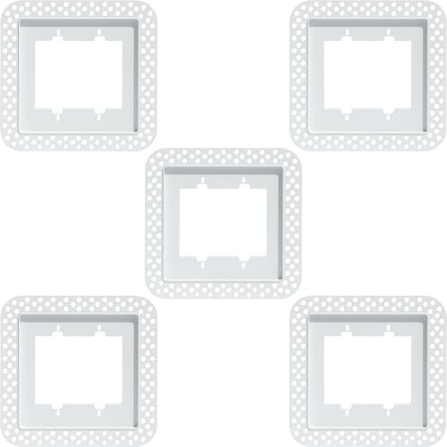 Fittes Modern Flush Wall Outlet Switch Receptacle Mount, 2 Gang, Customizable, ABS Lite, White, 5 Pack - size: 2 Gang, style: 5 Pack