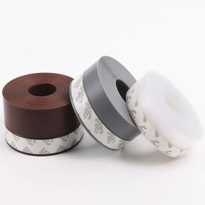 5M/16ft Window Sealing Strip, Self Adhesive Weather Stripping 35mm Width, Silicone Door Bottom Seal Strip Tape for Gaps of House Glass Shower Window and Door Weatherproof Soundproof, Transparent - size: 5M/16ft 35mm Transparent
