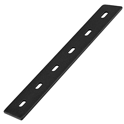 heneng 6 Pcs Black Flat Mending Plates, 14" x 1-1/2", Slotted Adjustable Straight Bracket Connector, 1/8" Thick - size: 14" x 1-1/2" x 1/8"