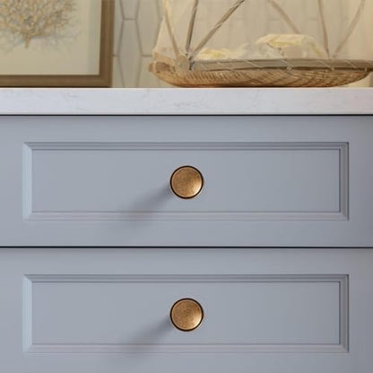 Brushed Bronze Solid Alloy Cabinet Knob Soft-Touch Color 30 Pack Round Knurled Cabinet Handle Hardware Drawer Pulls (20, Antique Brass) - color: Antique Brass