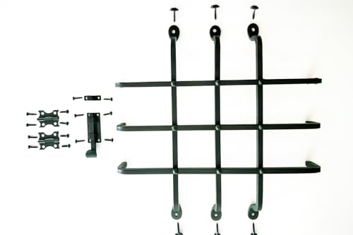 The Rustic Express Speakeasy Door Iron Grill with Rustic Bolts - Decorative Iron Bars for Peephole and Door Viewer, Grill for Window - Home, Office, & Wine Cellar Hardware Gate - 14-1/2" x 14-1/2" - size: Kit 14-1/2" x 14-1/2"