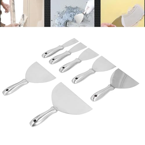 7pcs Stainless Steel Putty Knife Set for Drywall Spackle Mud Repair and Paint Scraping
