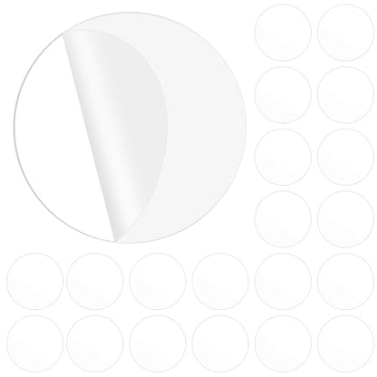 Hecila 40PCS Clear Double Sided Adhesive Pad Heavy Duty Double Sided Adhesive Mounting Circle Tape Waterproof High Strength No Residue Removability Washable Sticky Patch for Craft Wall Mounting Home
