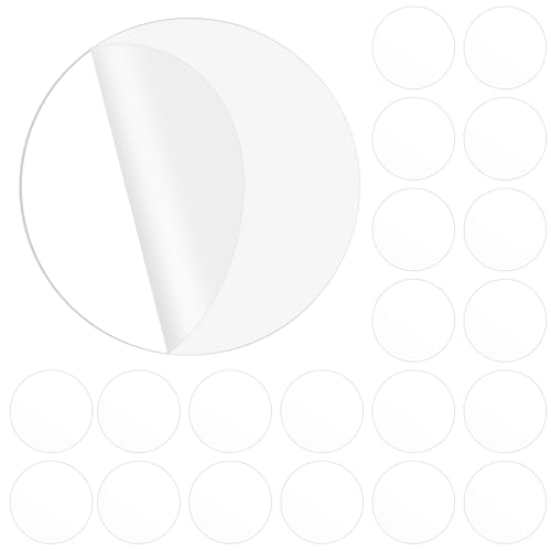 Hecila 40PCS Clear Double Sided Adhesive Pad Heavy Duty Double Sided Adhesive Mounting Circle Tape Waterproof High Strength No Residue Removability Washable Sticky Patch for Craft Wall Mounting Home