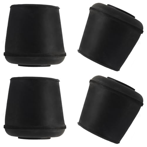 4pcs 1-1/2 Inch Round Chair Leg Tips Caps, Non-Slip Rubber Chair Leg Floor Protectors, Black Furniture Leg Caps Fit for 1.45"-1.5" (37-38mm) Diameter Round Feet - size: 1-1/2 Inch-Black-4pcs