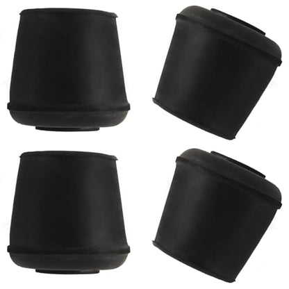 4pcs 1-1/2 Inch Round Chair Leg Tips Caps, Non-Slip Rubber Chair Leg Floor Protectors, Black Furniture Leg Caps Fit for 1.45"-1.5" (37-38mm) Diameter Round Feet - size: 1-1/2 Inch-Black-4pcs