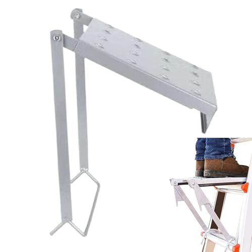 Ladder Tool Shelf - Adjustable Work, Steel Tray Panel, Foldable Storage Support, Multiuse Accessory Attachment | Convenient Organizer Enhancing Efficiency for Mechanics, Painters