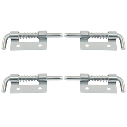 4Pcs Stainless Steel Flat Pin Spring Latch with Hole, 52mm/2.05" Length Spring Latch Hinge Latch with Screws for Cabinet Door (2Pcs Left and 2Pcs Right)