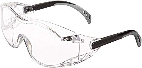 Gateway Safety 6980 Cover2 Safety Glasses Protective Eye Wear - Over-The-Glass (OTG), Clear Lens, Black Temple - color: Clear Lens, size: 10 Pair