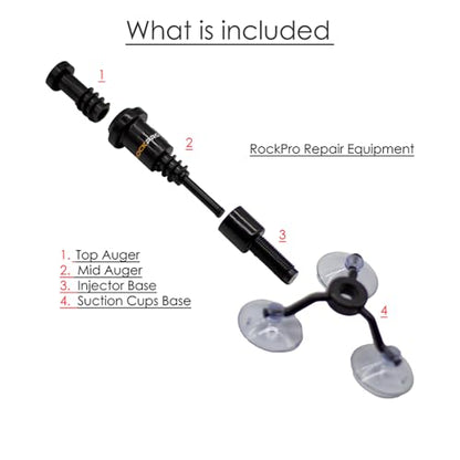 Rockpro Windshield Repair Kit – Auto Glass Crack & Rock Chip Fix Tool for Car Window – DIY Professional Resin System for Bullseyes, Stars, Combo Breaks – Fast & Easy Fix